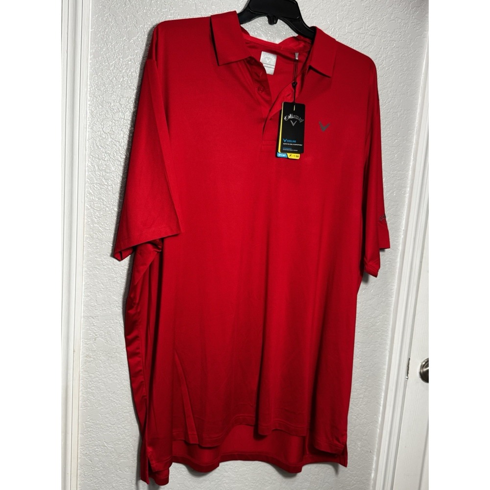 Callaway Men's Golf Performance OPTI•DRI  Red Polo Shirt Size 3XLT